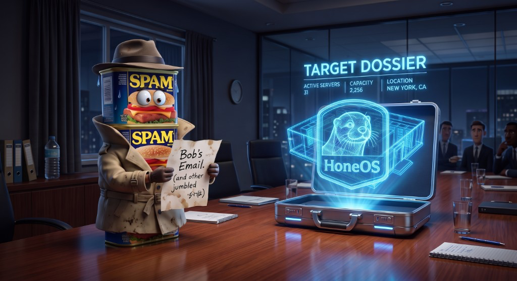 A traditional crumpled MQL handoff compared side-by-side with the HoneOS Target Dossier holographic briefcase