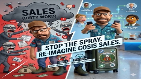 A conceptual illustration representing sales and community in open source software
