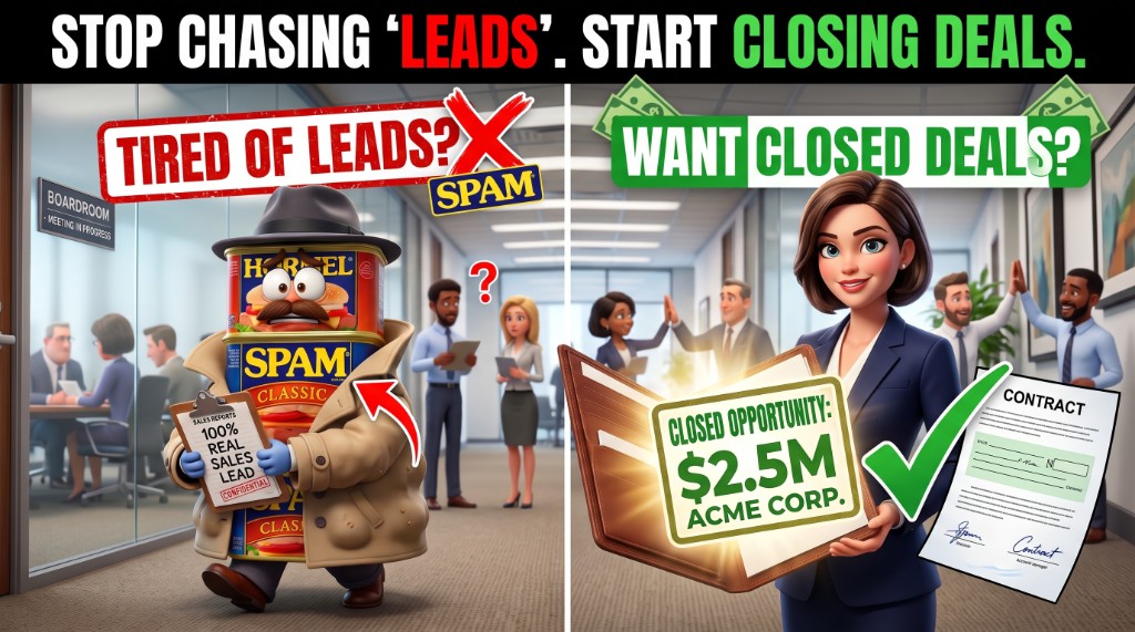 A visual representation of the disconnect between CRM leads and target accounts